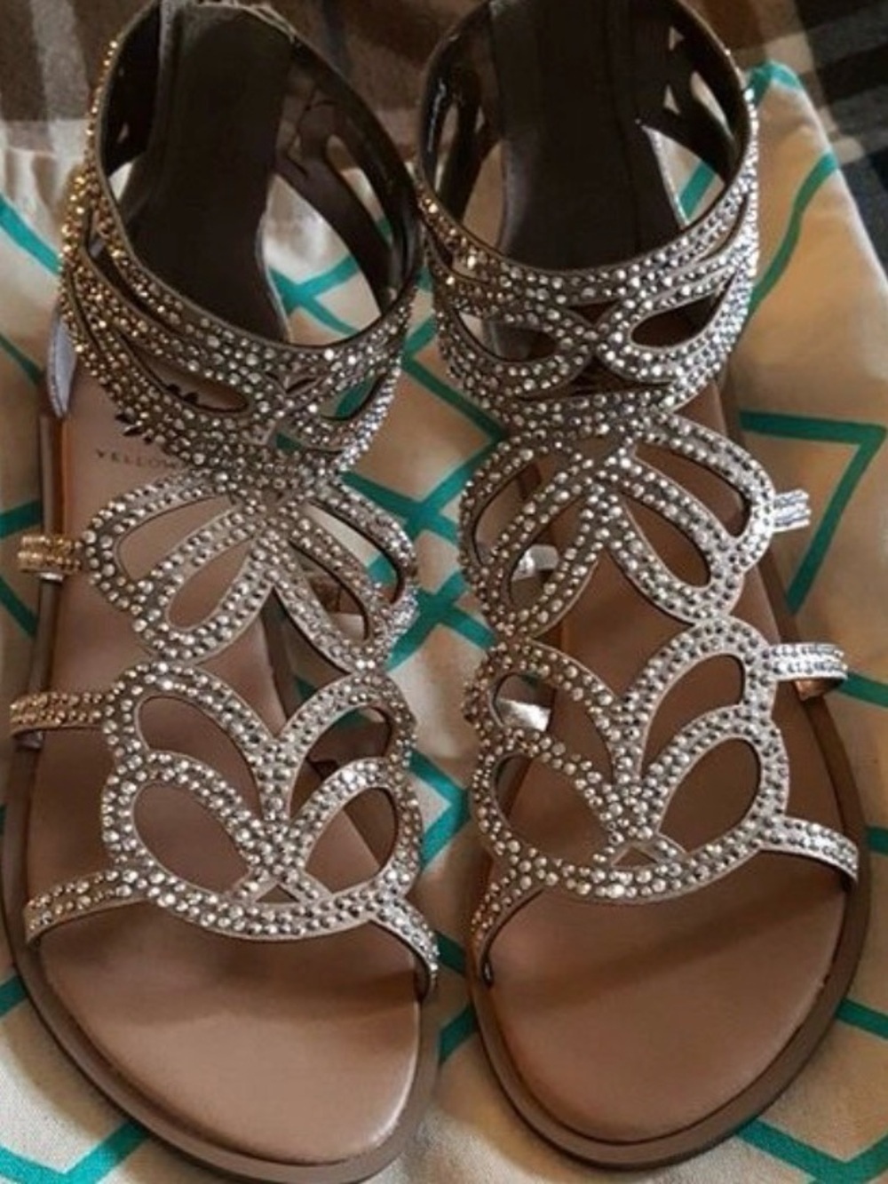Embellished Silver Women's Gladiator Sandals